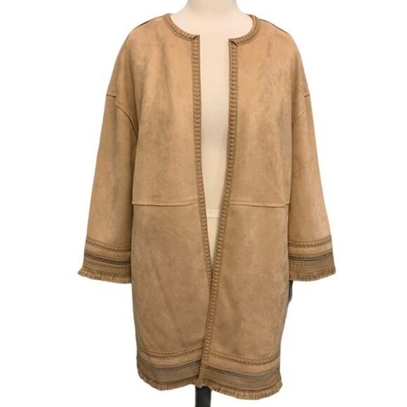 Andrew Marc Suede Open Cardigan Jacket - Picture 1 of 10